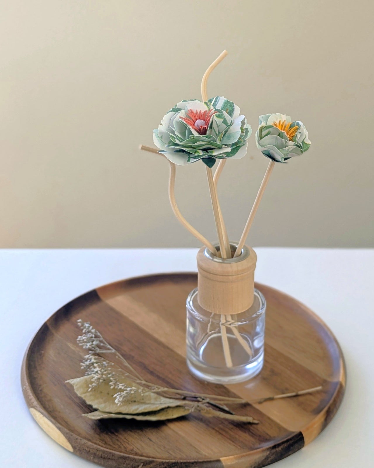 Reed Diffuser Paper Flower Set: Green