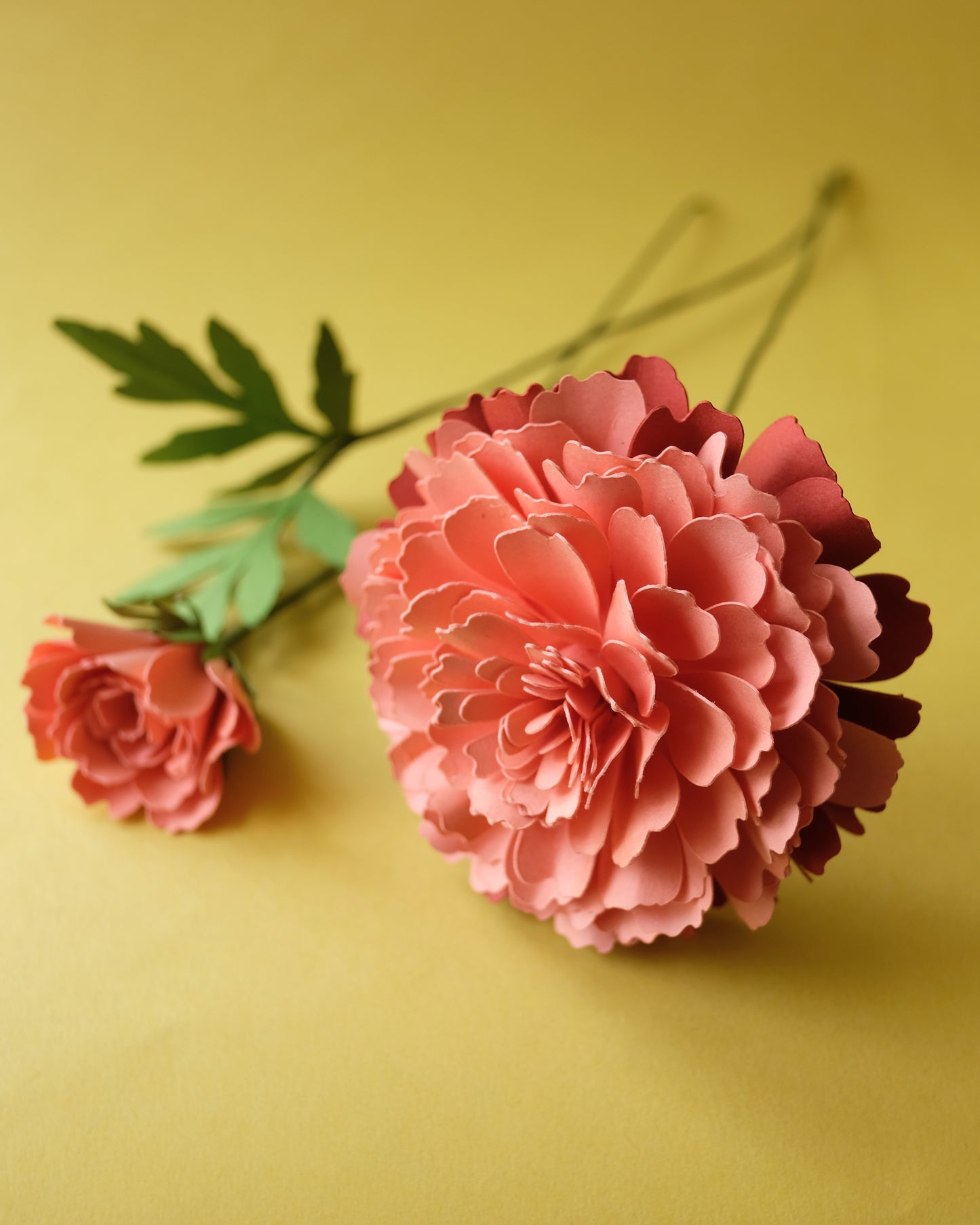 Paper flower bouquet: Pink Marigold