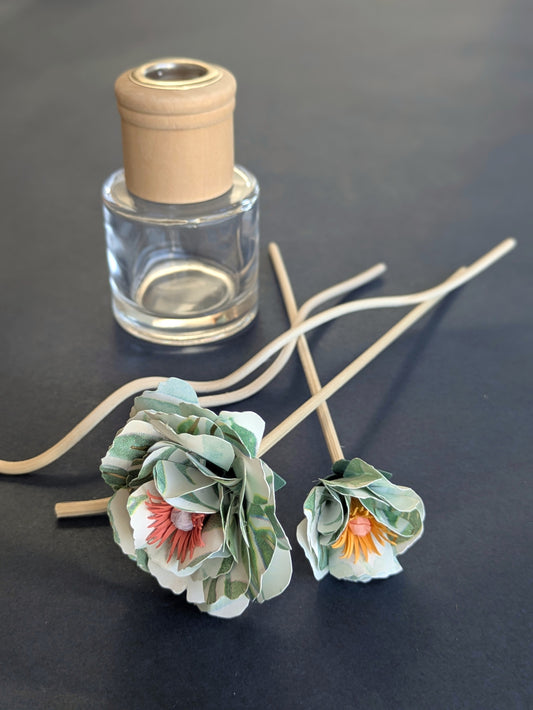Reed Diffuser Paper Flower Set: Green