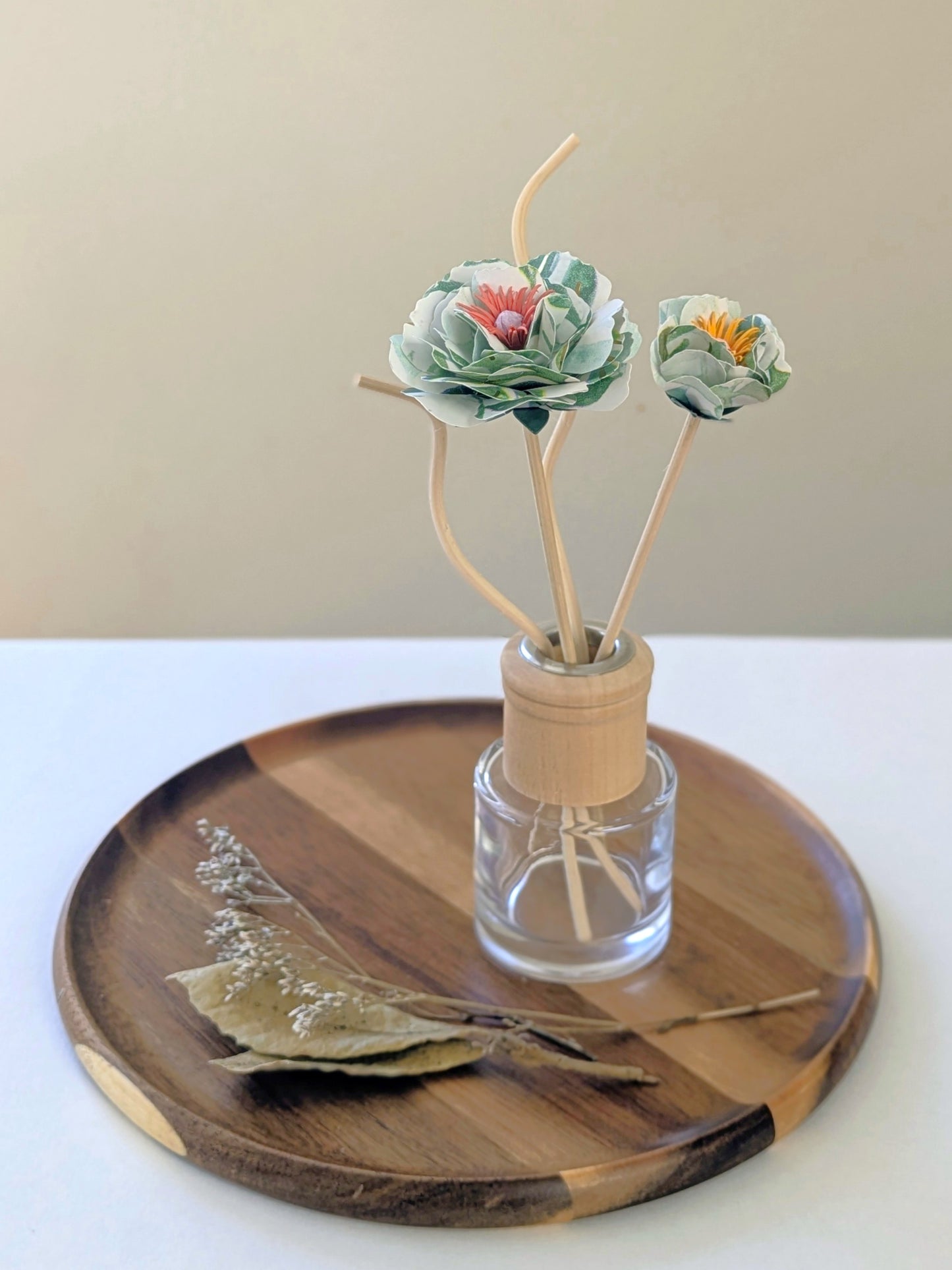 Reed Diffuser Paper Flower Set: Green