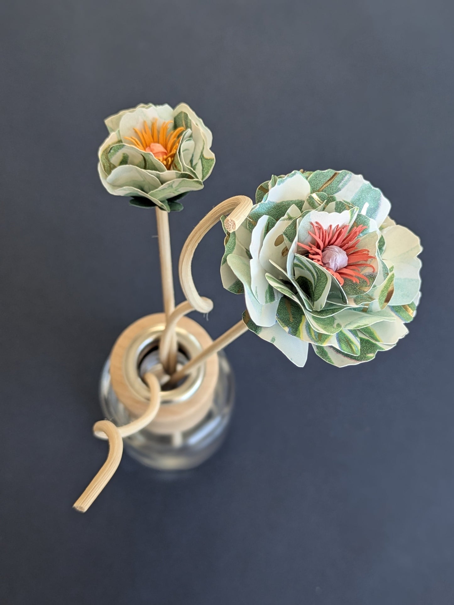 Reed Diffuser Paper Flower Set: Green