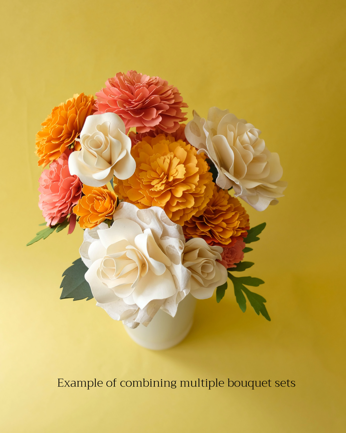 Paper flower bouquet: Orange Marigold