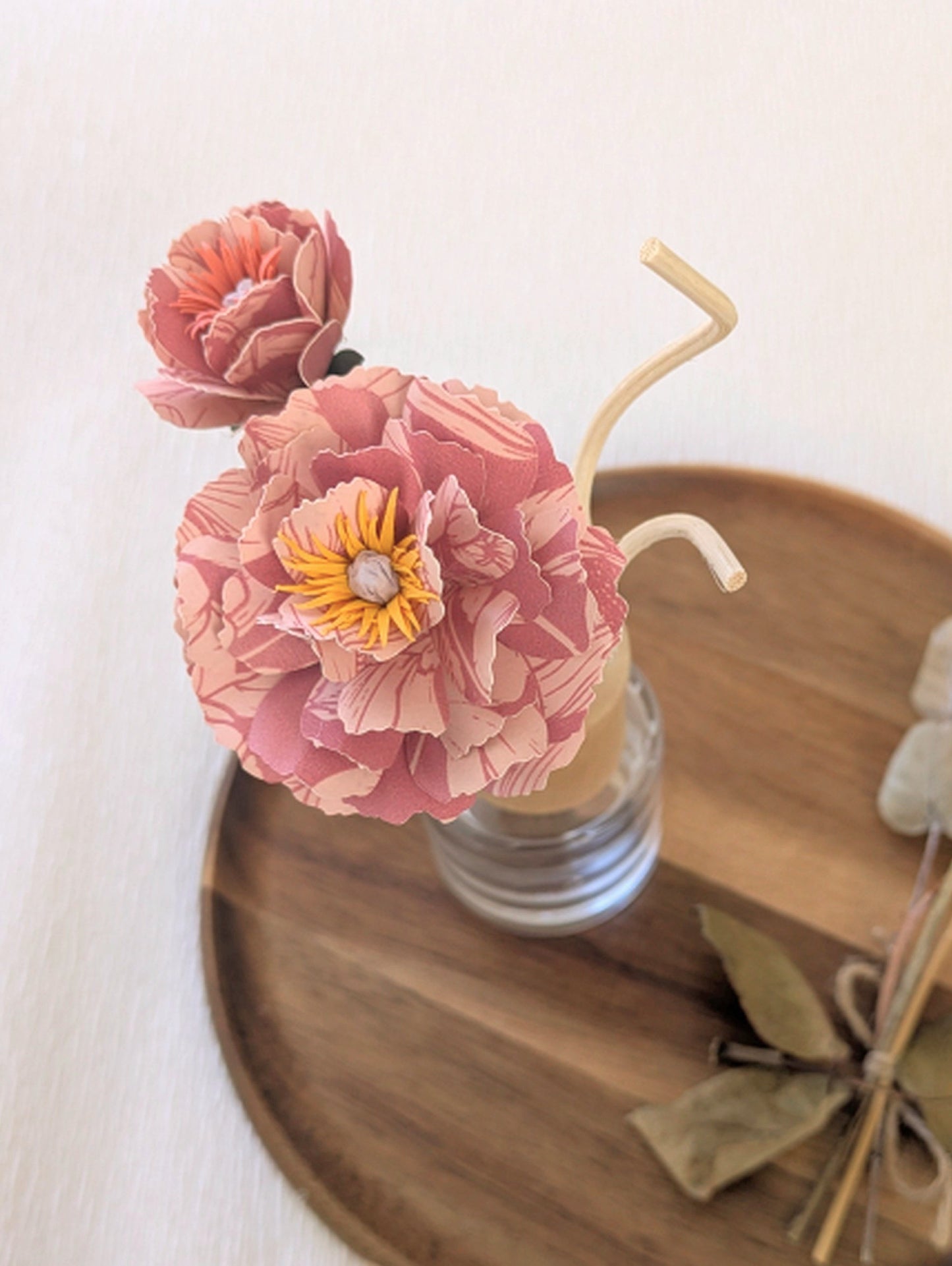 Reed Diffuser Paper Flower Set: Pink